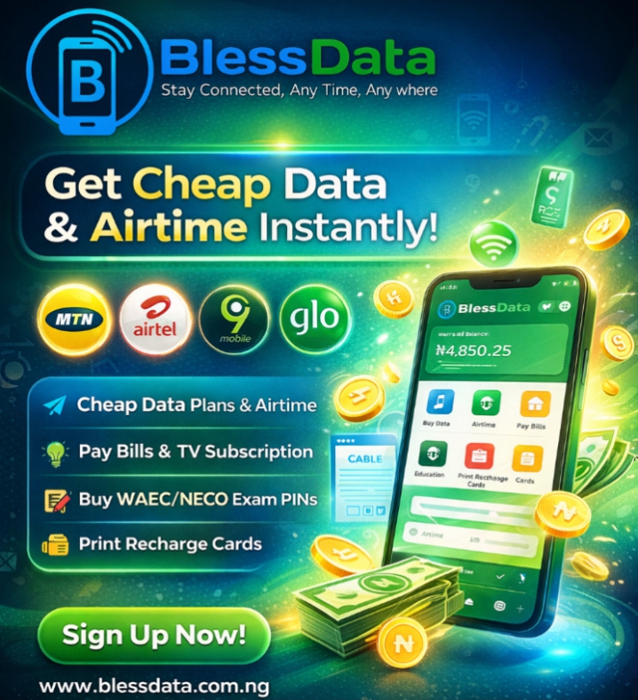 BlessData – Cheapest Data & VTU Website in Nigeria | Buy MTN, Glo ...