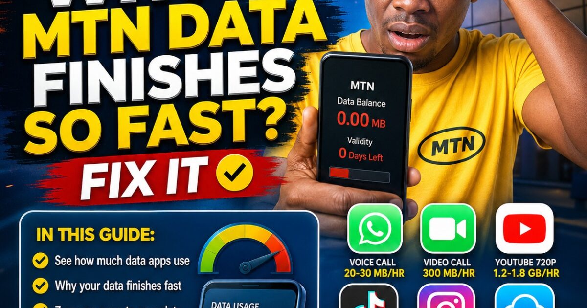 Why your MTN Data Finishes Fast? And fix.